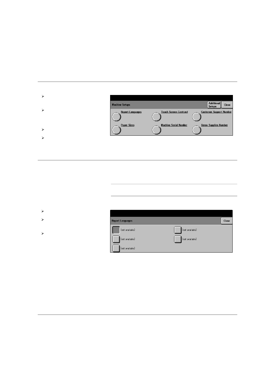 Additional setups, Report languages, Additional setups -15 | Report languages -15, Set u ps | Xerox 432 User Manual | Page 311 / 466