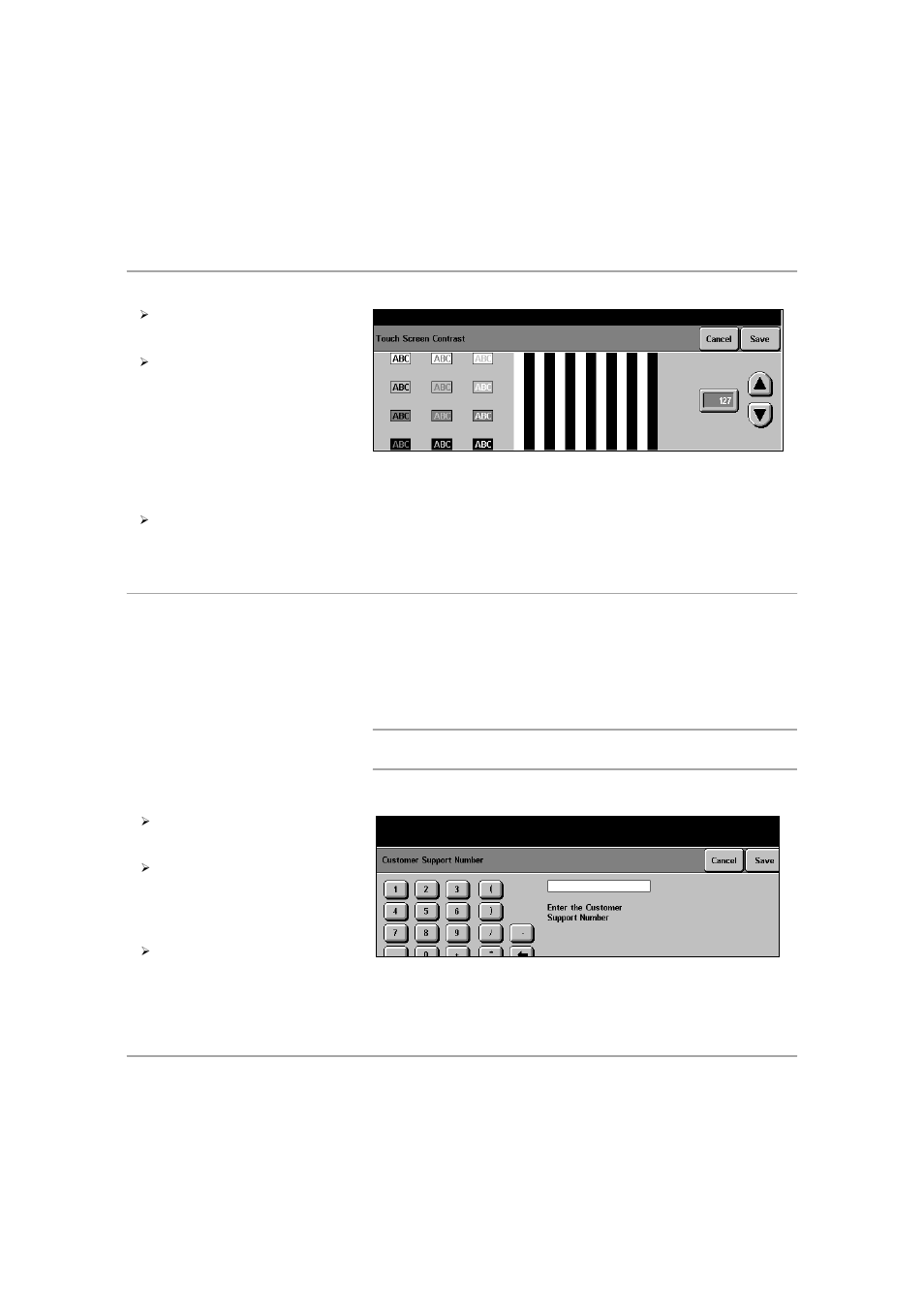 Touch screen contrast, Customer support number, Ge 11-16 | Touch screen contrast customer support number | Xerox 432 User Manual | Page 312 / 466