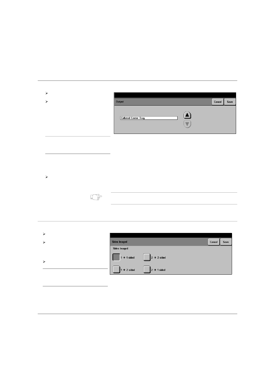 Output, Sides imaged, Output -29 sides imaged -29 | Ge 11-29, Set u ps | Xerox 432 User Manual | Page 325 / 466