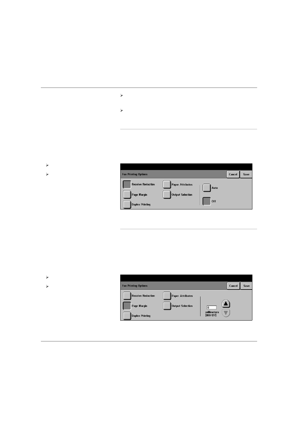 Fax printing options, Receive reduction, Fax printing options -44 | Ge 11-44, Page margin | Xerox 432 User Manual | Page 340 / 466