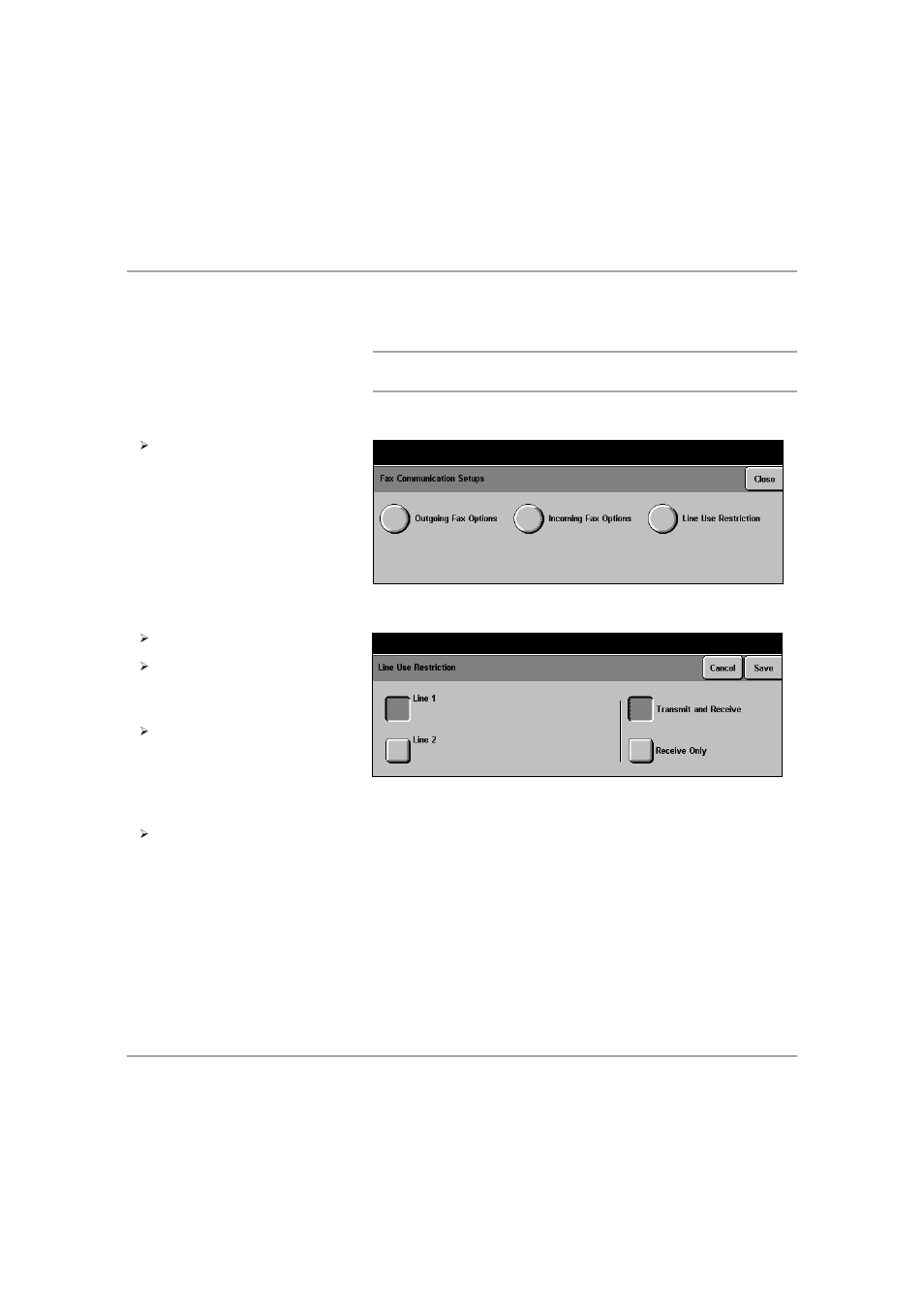 Line use restriction (dc440/432/430/425), Line use restriction (dc440/432/430/425) -66, Line use restriction | Xerox 432 User Manual | Page 362 / 466