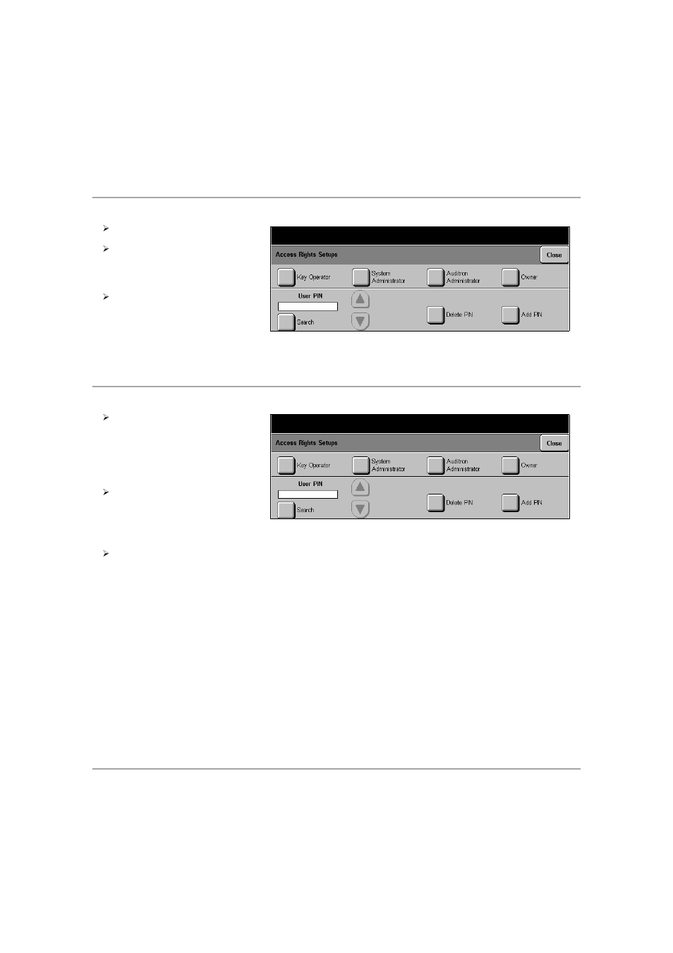 Add pin, Set user privileges, Add pin -90 set user privileges -90 | Add pin set user privileges | Xerox 432 User Manual | Page 386 / 466