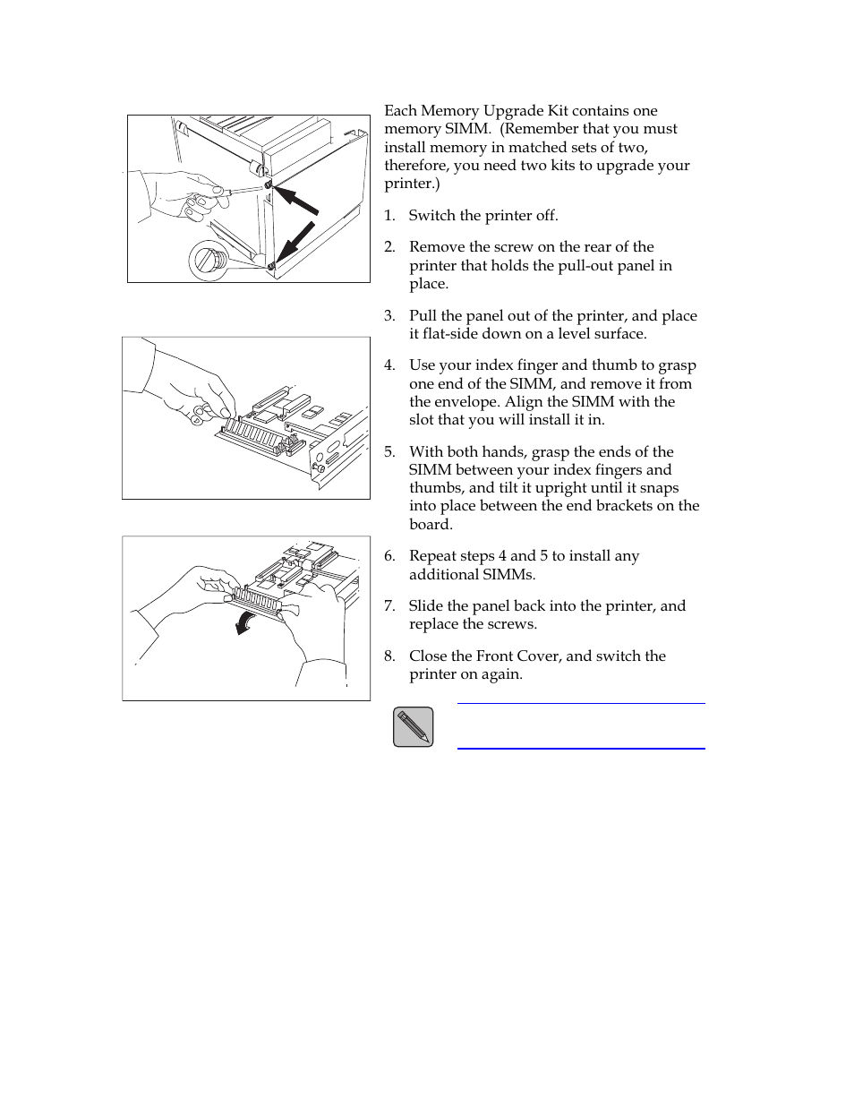 Memory installation procedure | Xerox C55/C55mp User Manual | Page 128 / 158