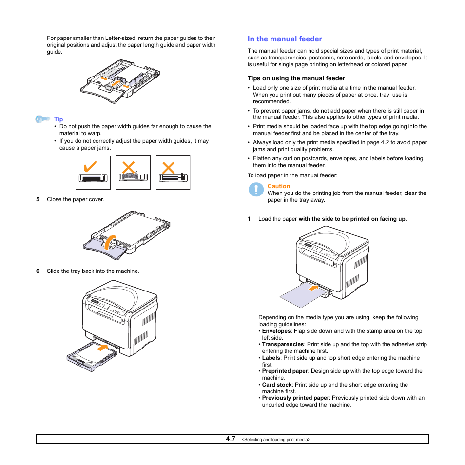 In the manual feeder | Xerox Phaser 6110MFP User Manual | Page 27 / 104