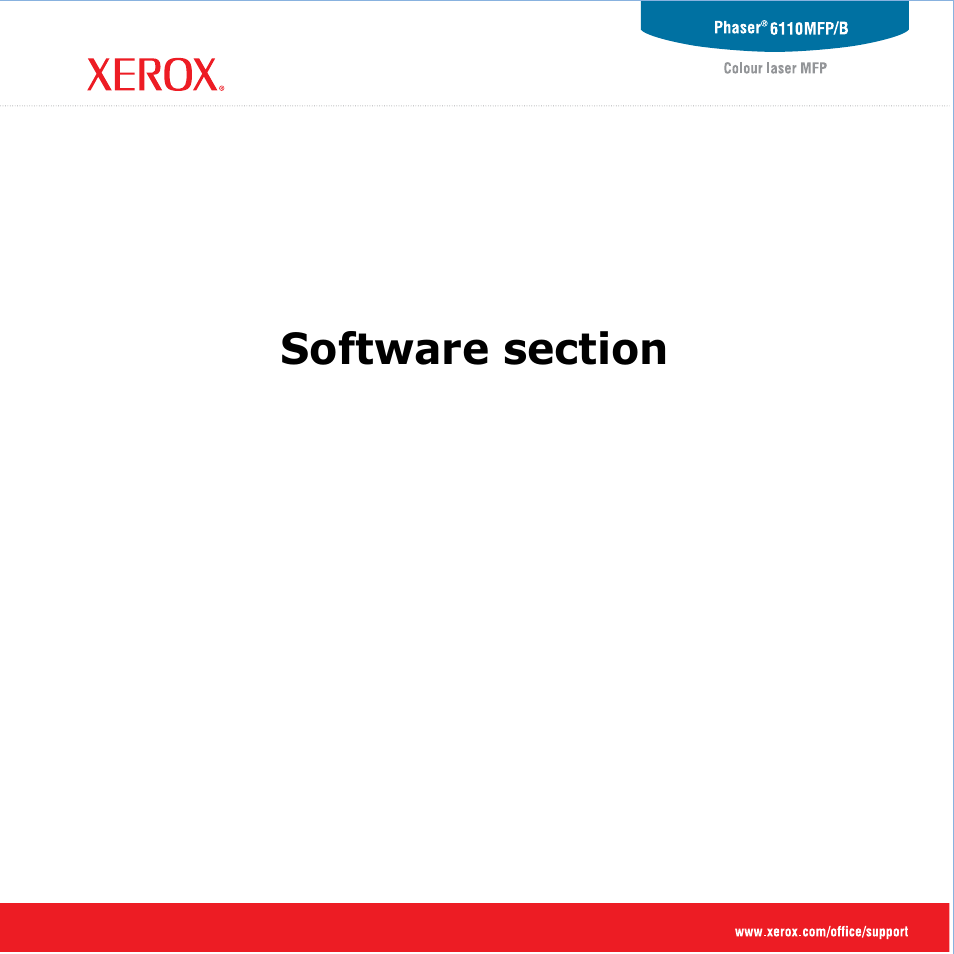 Software section | Xerox Phaser 6110MFP User Manual | Page 68 / 104