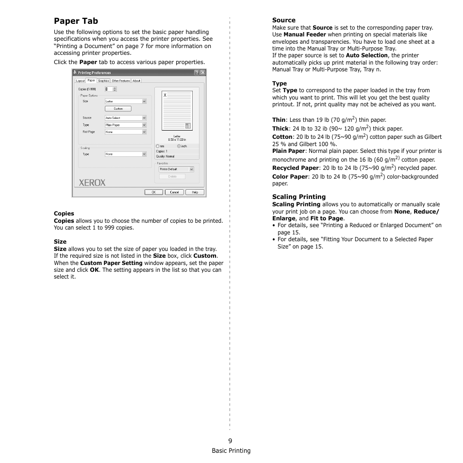 Paper tab | Xerox Phaser 6110MFP User Manual | Page 77 / 104