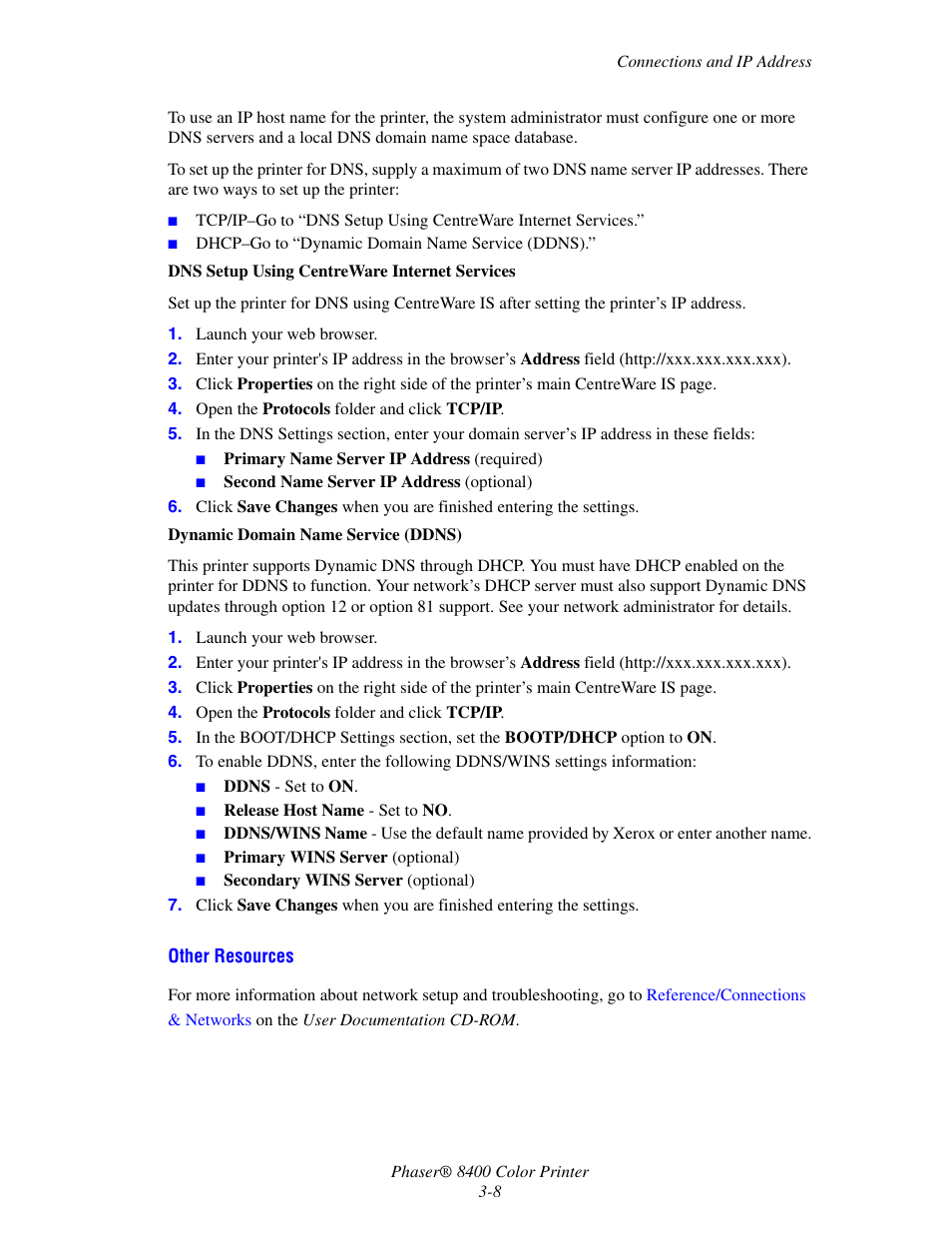 Xerox Phaser Color Printer 8400 User Manual | Page 104 / 203