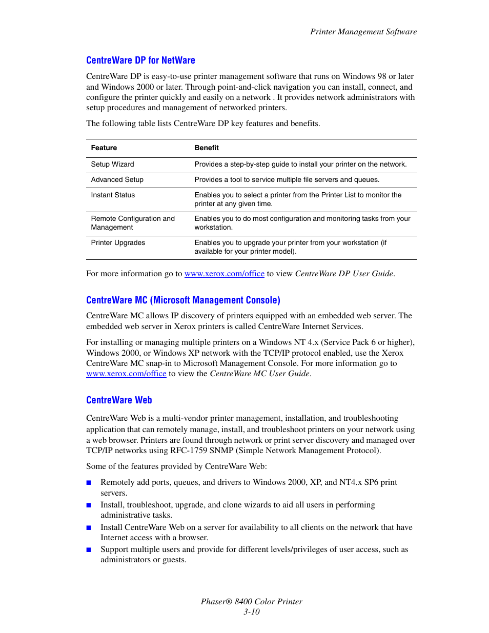 Xerox Phaser Color Printer 8400 User Manual | Page 106 / 203