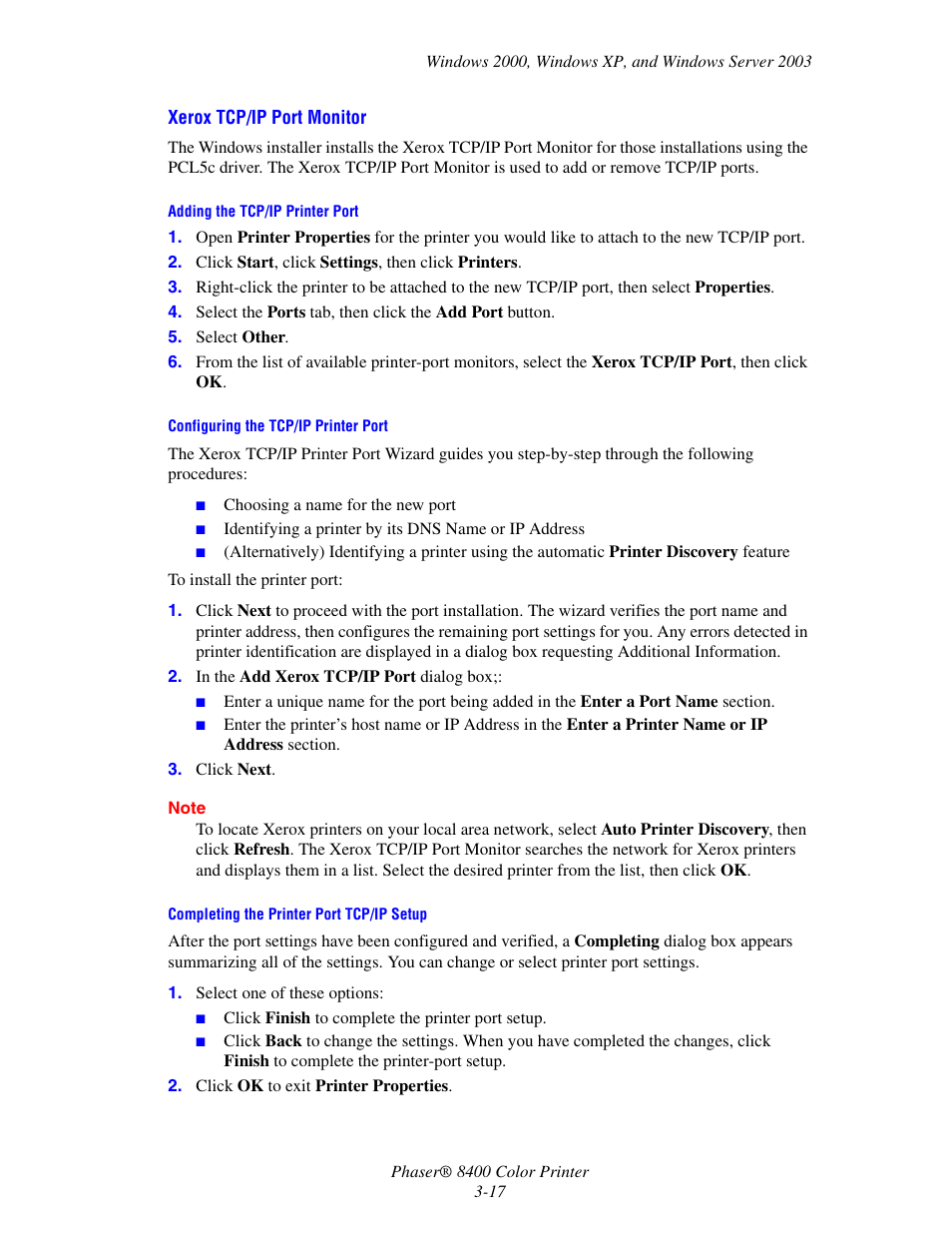 Xerox Phaser Color Printer 8400 User Manual | Page 113 / 203