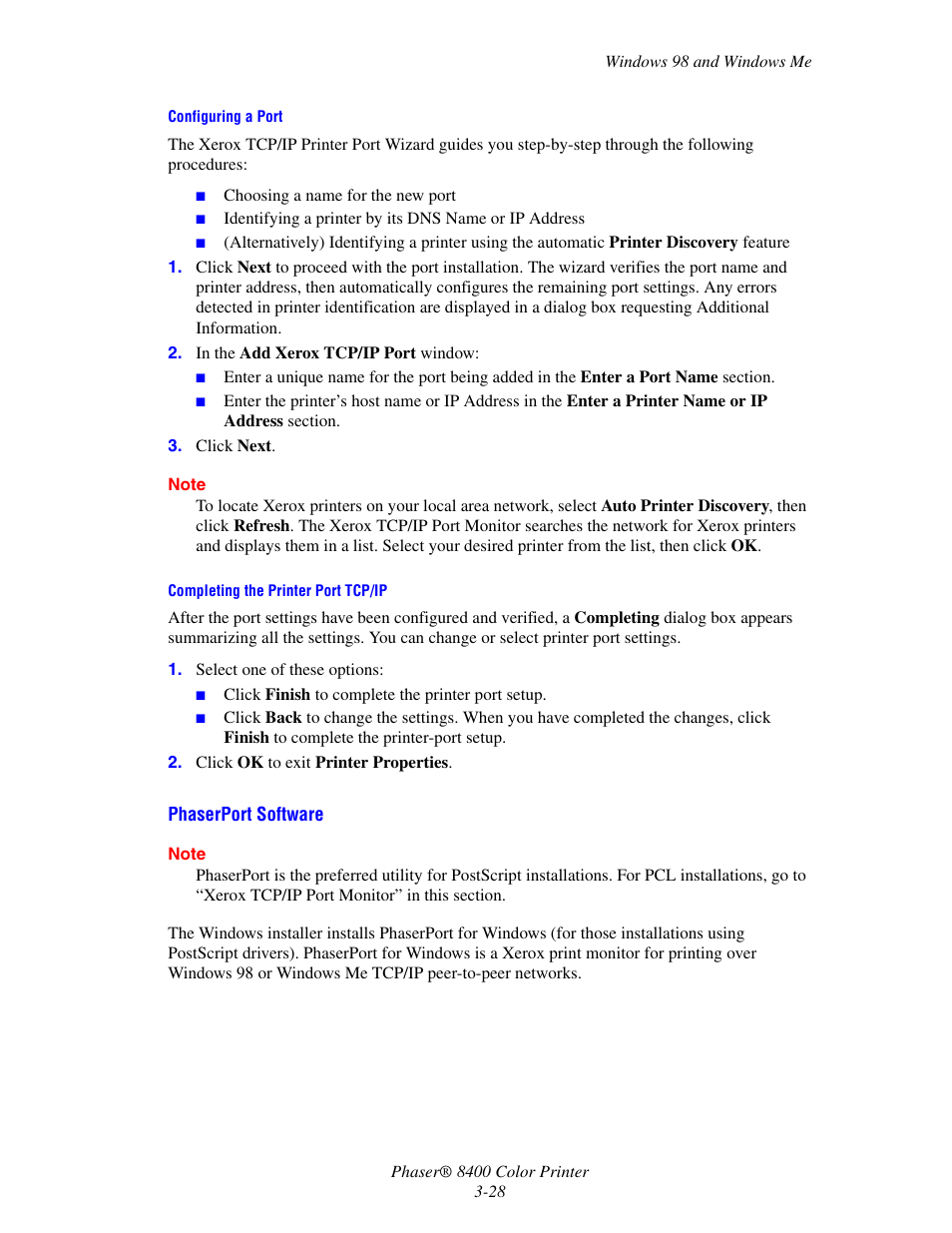 Xerox Phaser Color Printer 8400 User Manual | Page 124 / 203