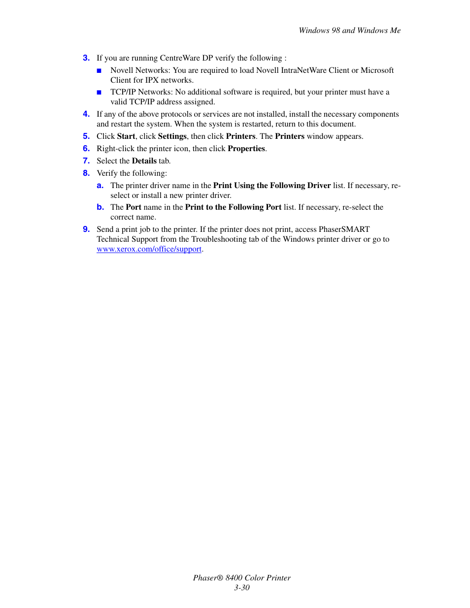 Xerox Phaser Color Printer 8400 User Manual | Page 126 / 203