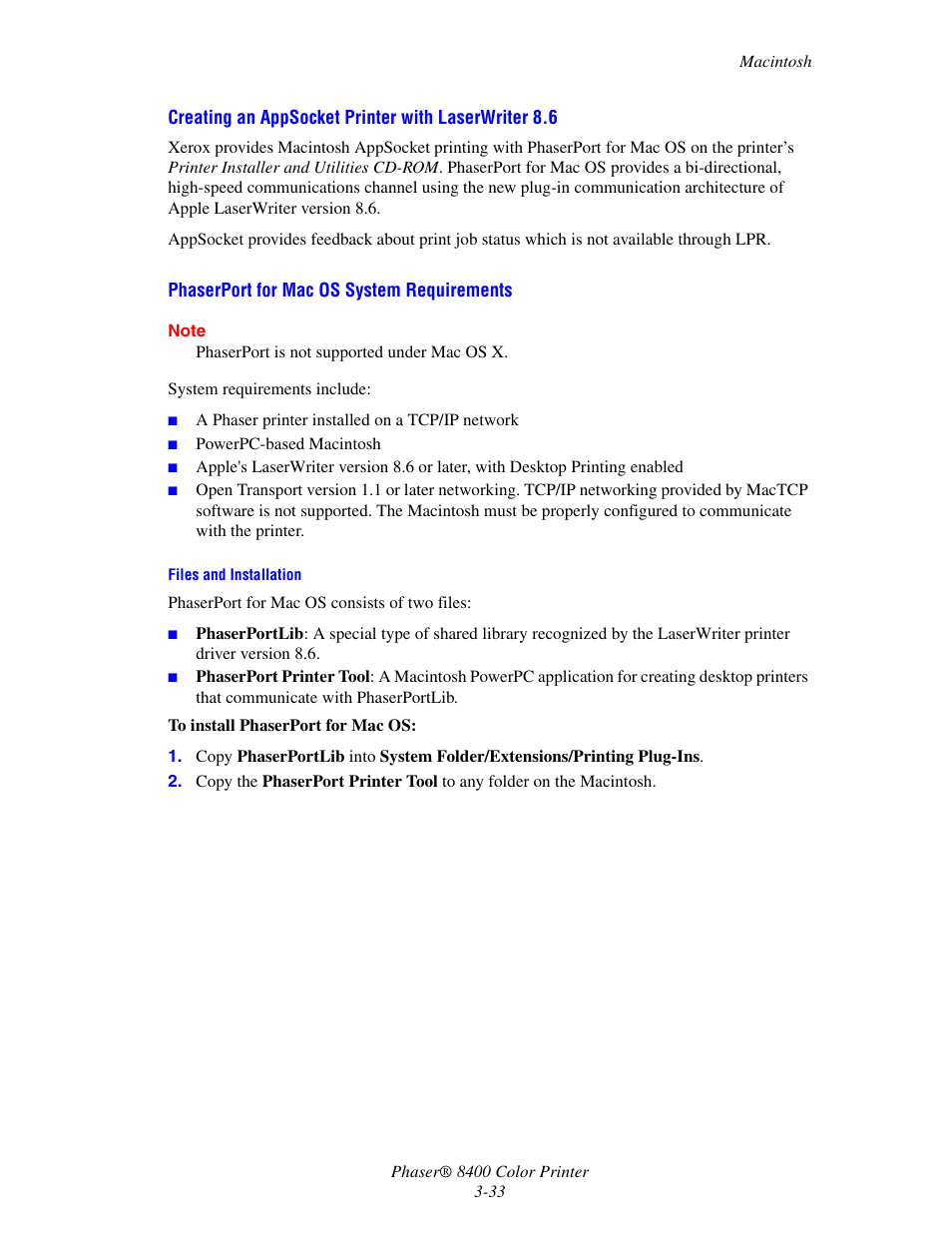 Xerox Phaser Color Printer 8400 User Manual | Page 129 / 203