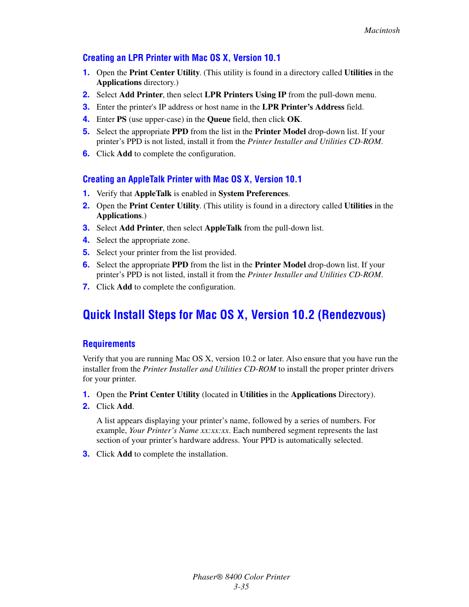 Xerox Phaser Color Printer 8400 User Manual | Page 131 / 203