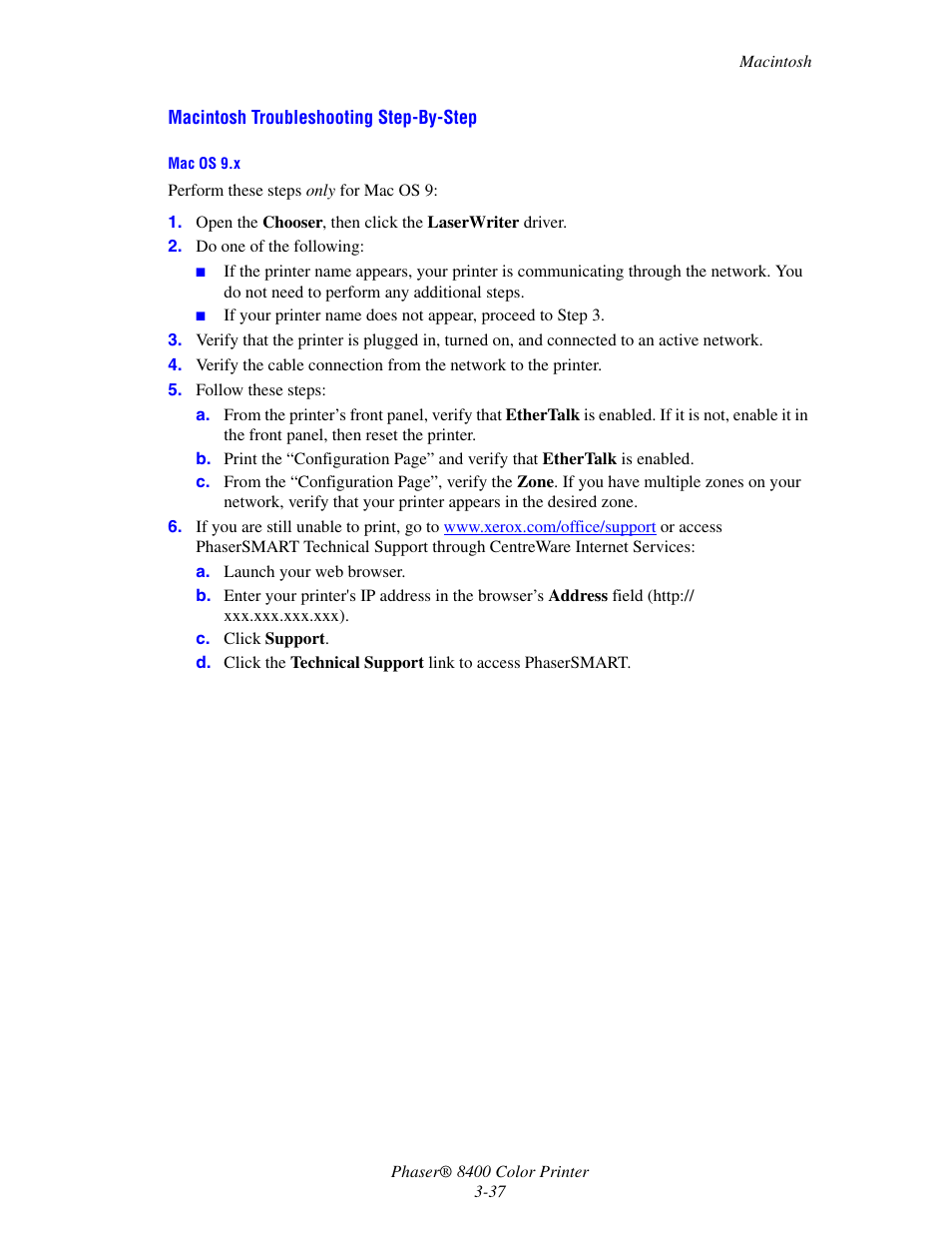 Xerox Phaser Color Printer 8400 User Manual | Page 133 / 203