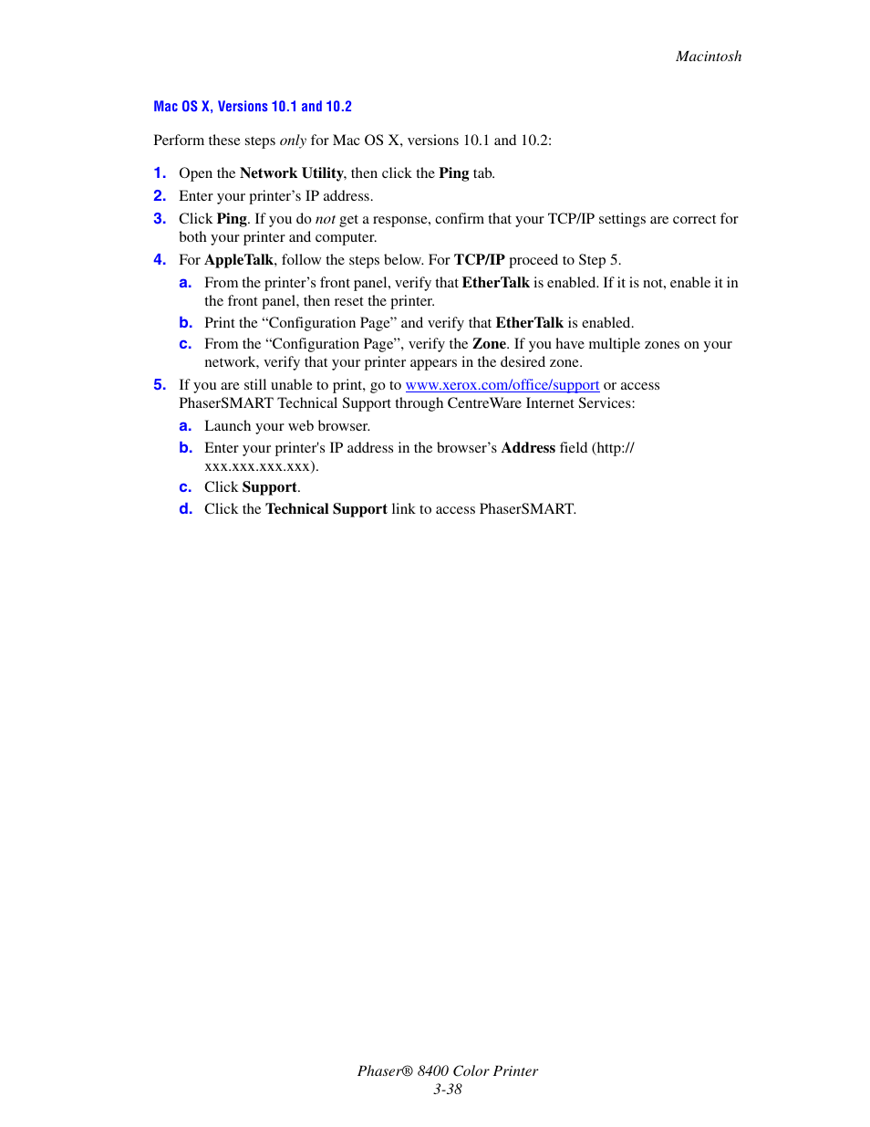 Xerox Phaser Color Printer 8400 User Manual | Page 134 / 203