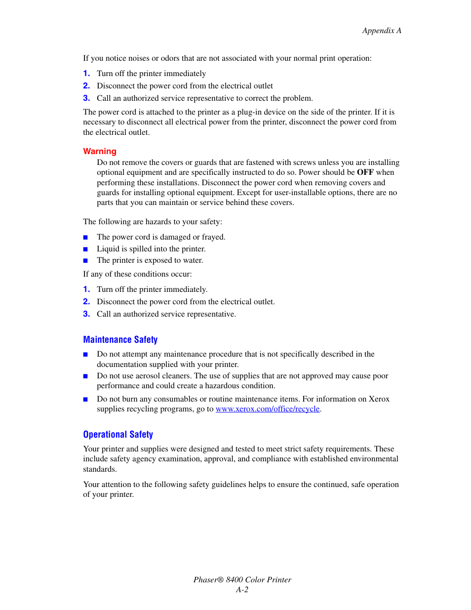Xerox Phaser Color Printer 8400 User Manual | Page 185 / 203