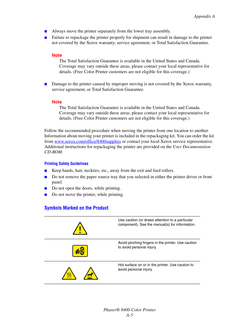 Xerox Phaser Color Printer 8400 User Manual | Page 188 / 203