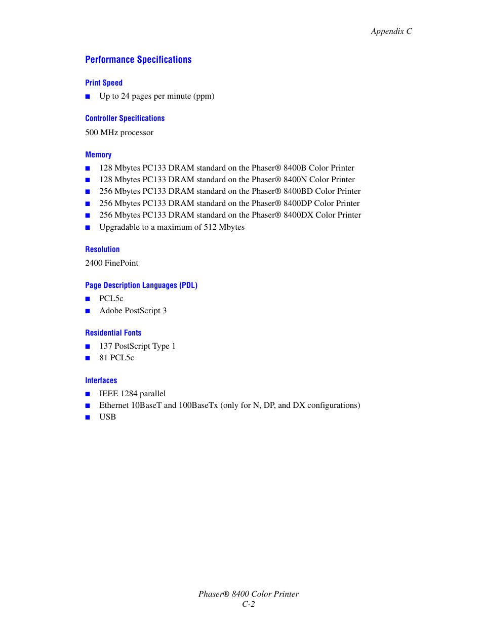 Xerox Phaser Color Printer 8400 User Manual | Page 191 / 203