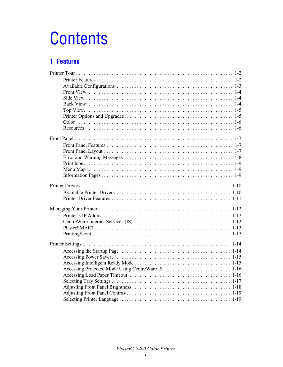 Xerox Phaser Color Printer 8400 User Manual | Page 3 / 203