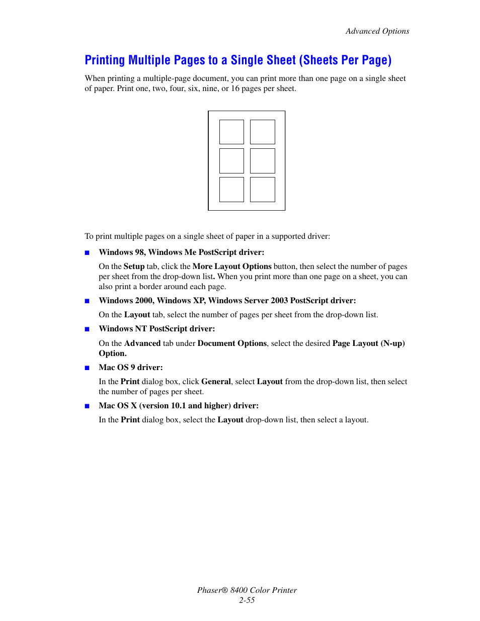 Xerox Phaser Color Printer 8400 User Manual | Page 86 / 203