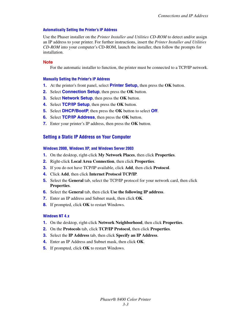 Xerox Phaser Color Printer 8400 User Manual | Page 99 / 203