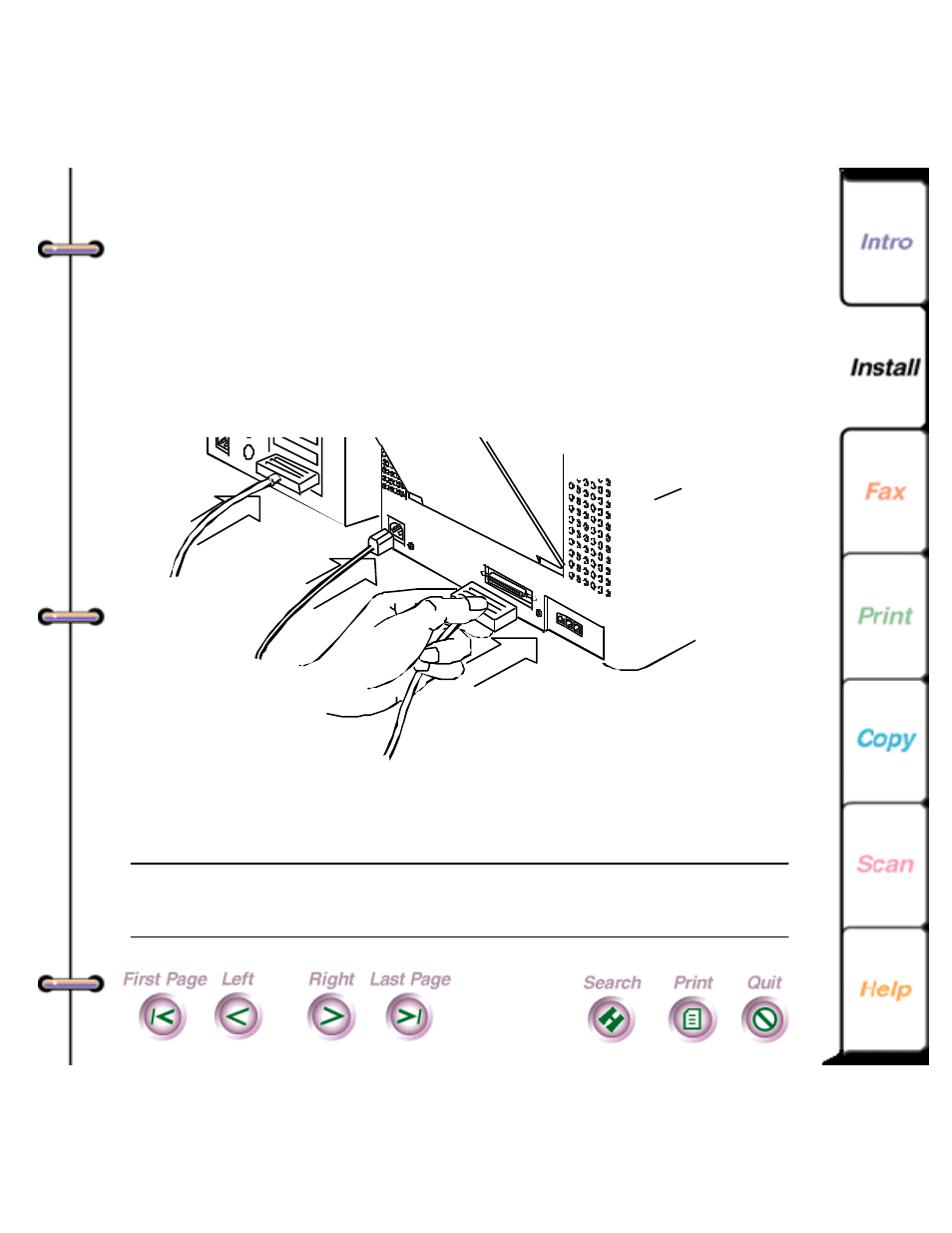 Connecting the power and parallel cables | Xerox 450c User Manual | Page 40 / 264