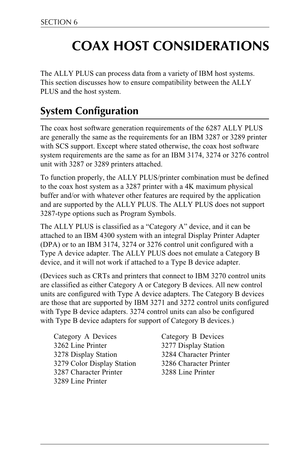 Coax host considerations, System configuration | Xerox ALLY PLUSTM 6287 User Manual | Page 109 / 186
