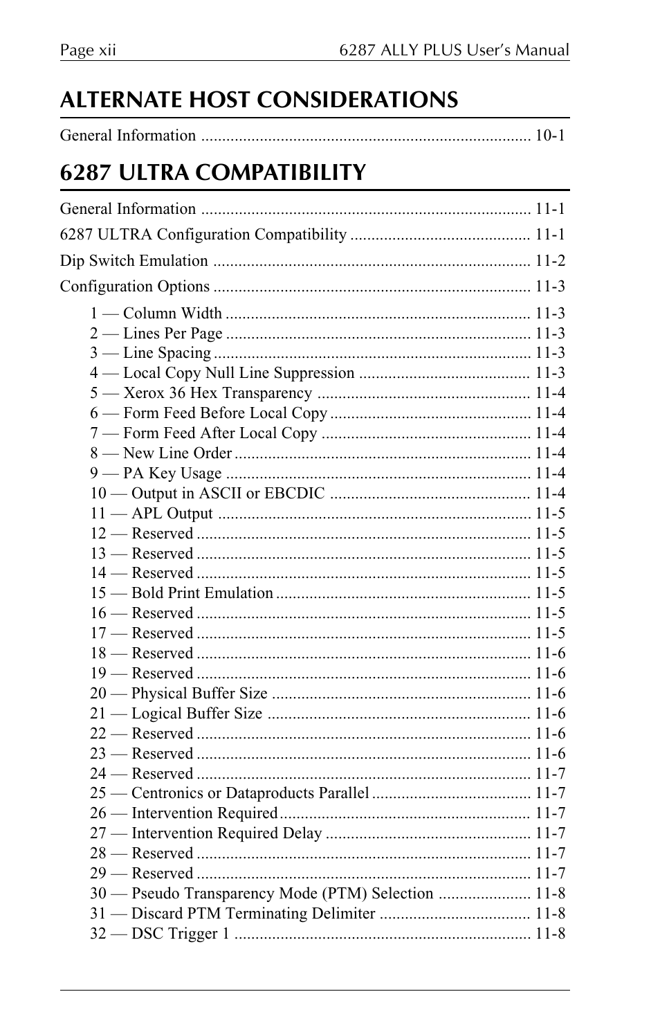 Alternate host considerations, 6287 ultra compatibility | Xerox ALLY PLUSTM 6287 User Manual | Page 12 / 186