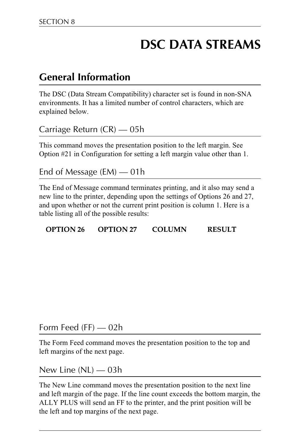 Dsc data streams, General information | Xerox ALLY PLUSTM 6287 User Manual | Page 121 / 186
