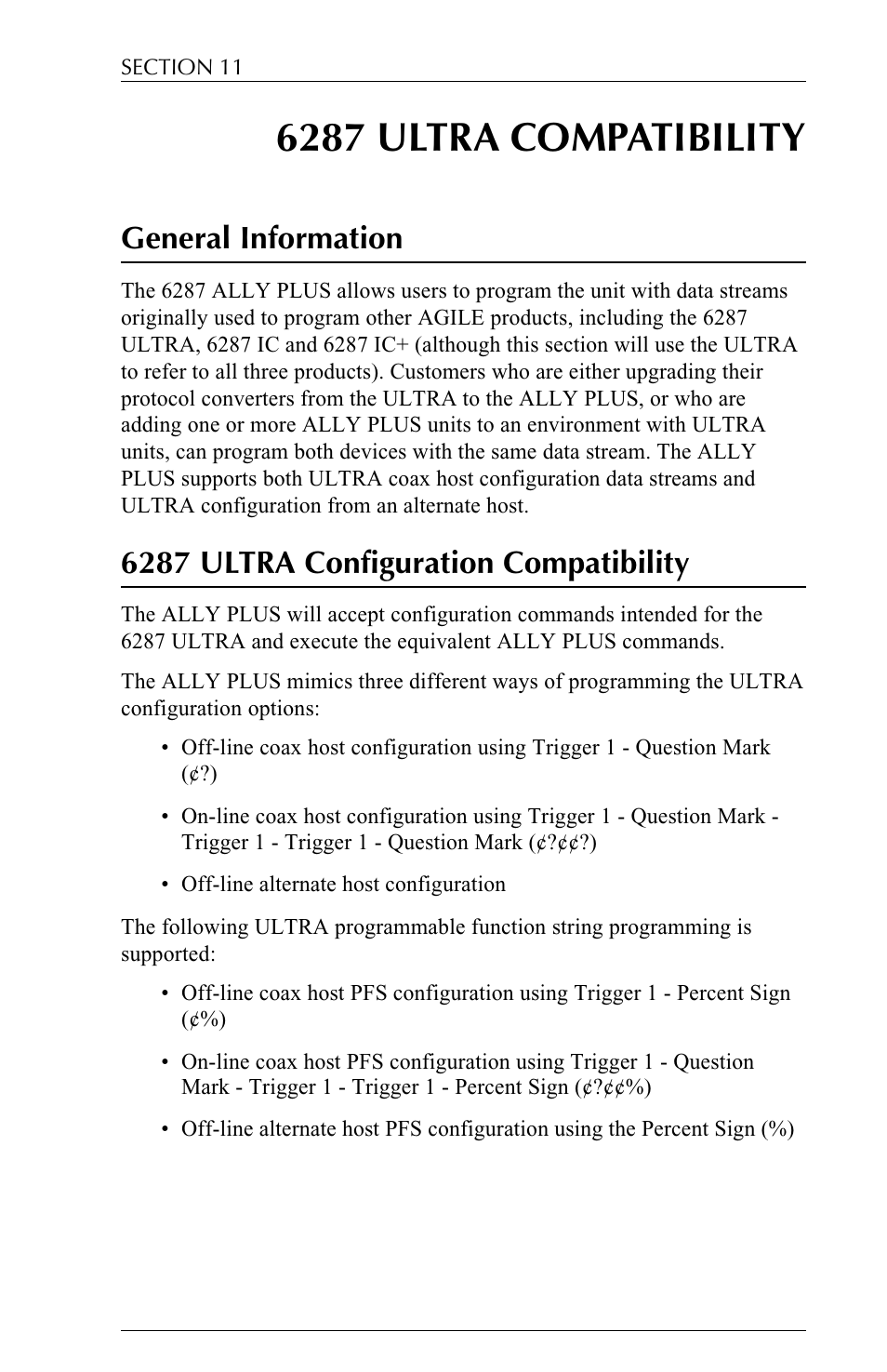 6287 ultra compatibility, General information, 6287 ultra configuration compatibility | Xerox ALLY PLUSTM 6287 User Manual | Page 127 / 186