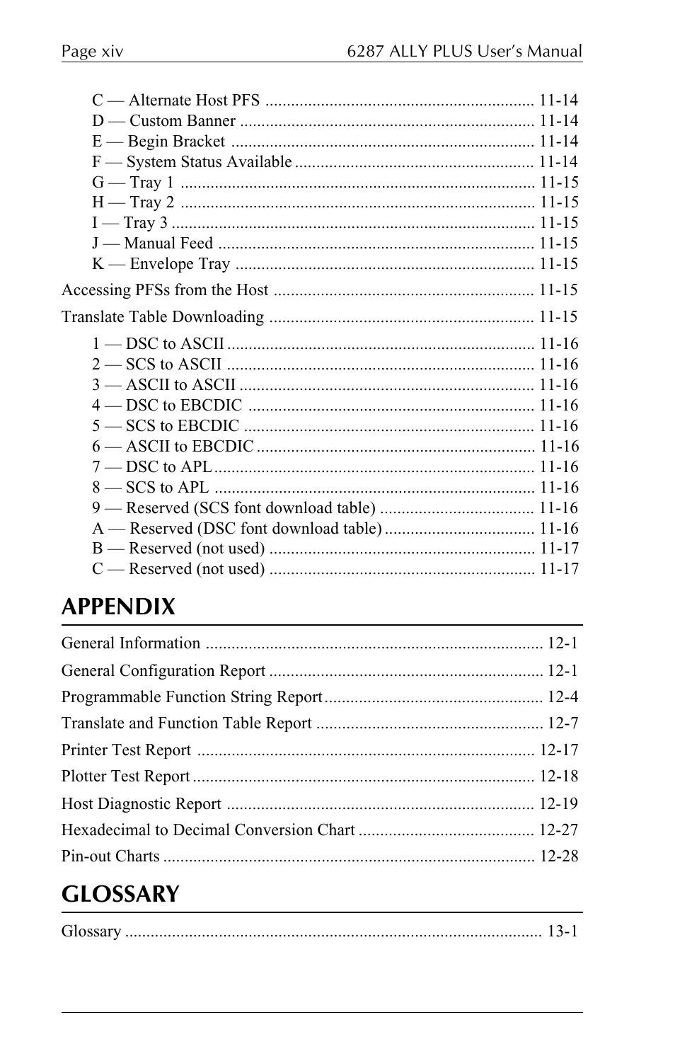 Appendix, Glossary | Xerox ALLY PLUSTM 6287 User Manual | Page 14 / 186