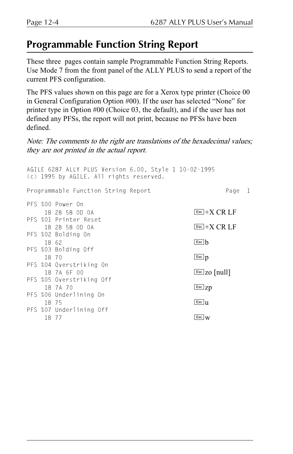 Programmable function string report | Xerox ALLY PLUSTM 6287 User Manual | Page 148 / 186