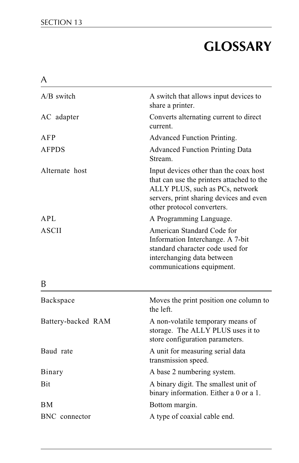 Glossary | Xerox ALLY PLUSTM 6287 User Manual | Page 173 / 186