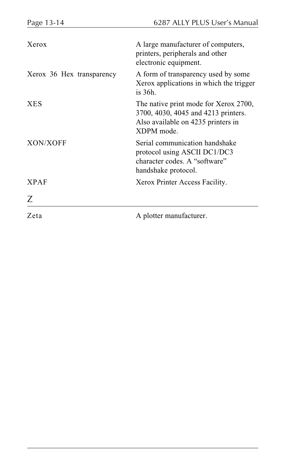 Xerox ALLY PLUSTM 6287 User Manual | Page 186 / 186