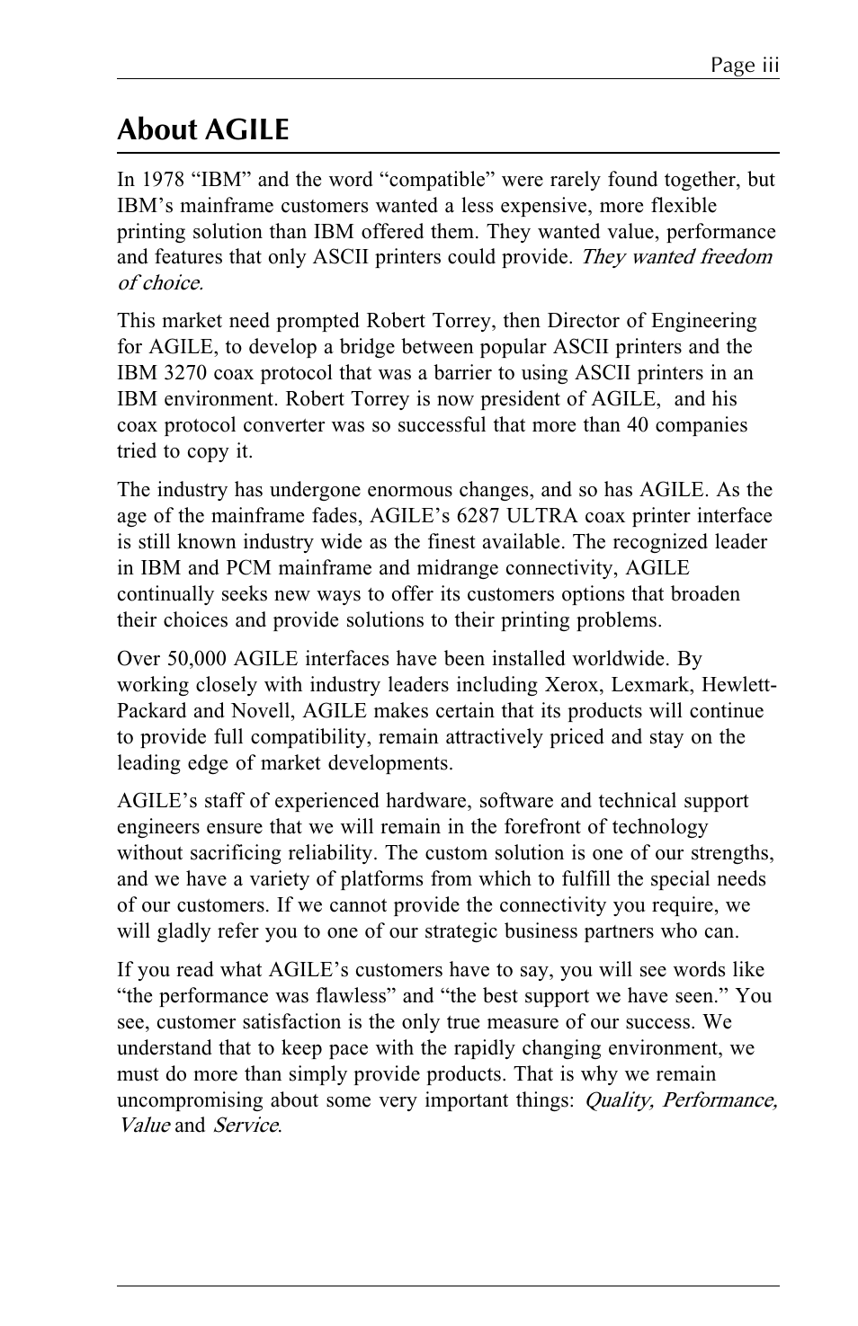 About agile | Xerox ALLY PLUSTM 6287 User Manual | Page 3 / 186