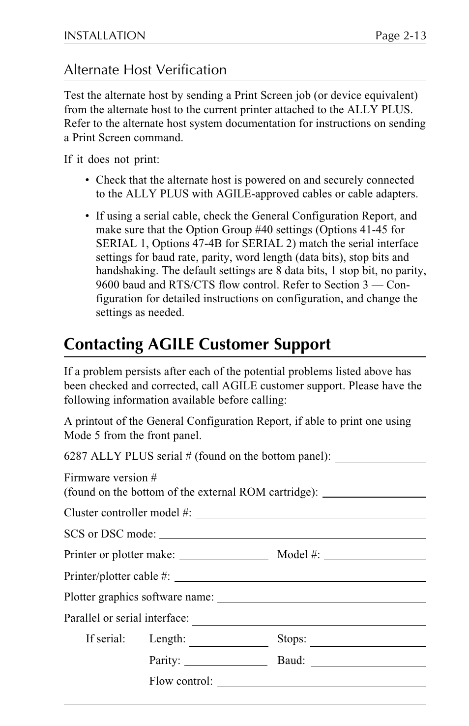 Contacting agile customer support, Alternate host verification | Xerox ALLY PLUSTM 6287 User Manual | Page 37 / 186