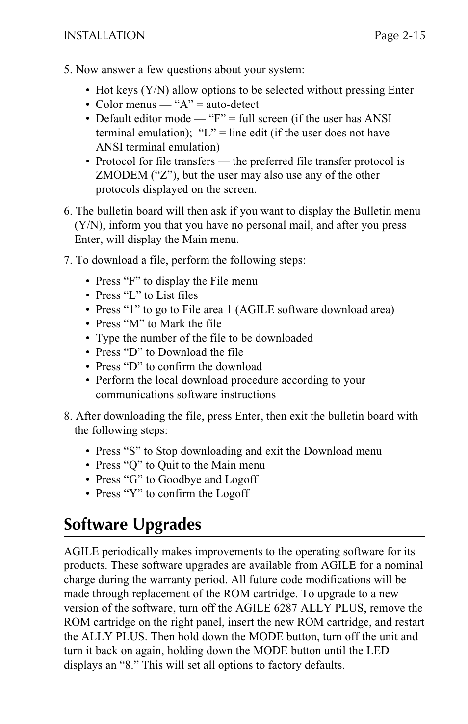 Software upgrades | Xerox ALLY PLUSTM 6287 User Manual | Page 39 / 186