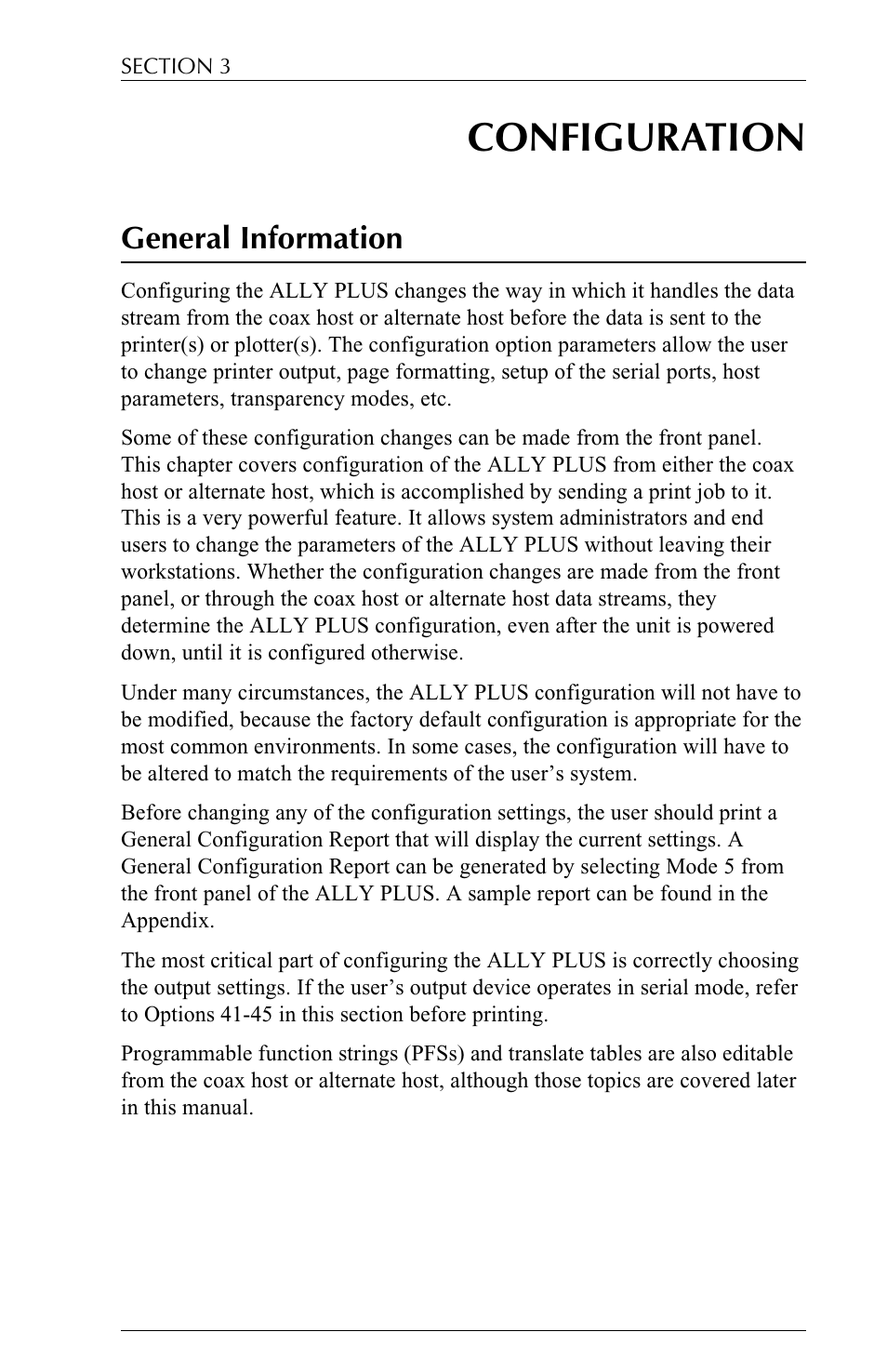 Configuration, General information | Xerox ALLY PLUSTM 6287 User Manual | Page 41 / 186