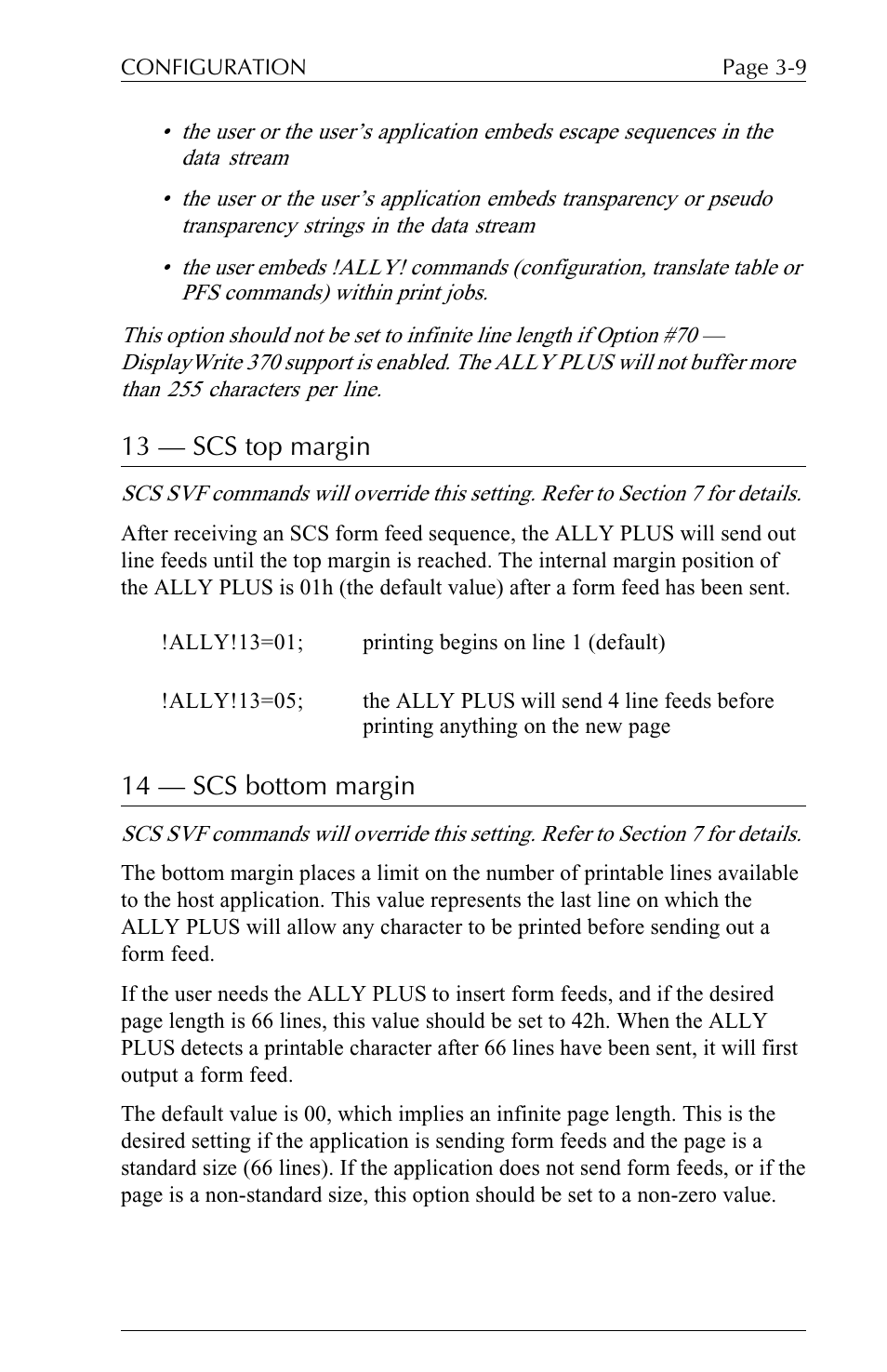 13 — scs top margin, 14 — scs bottom margin | Xerox ALLY PLUSTM 6287 User Manual | Page 49 / 186