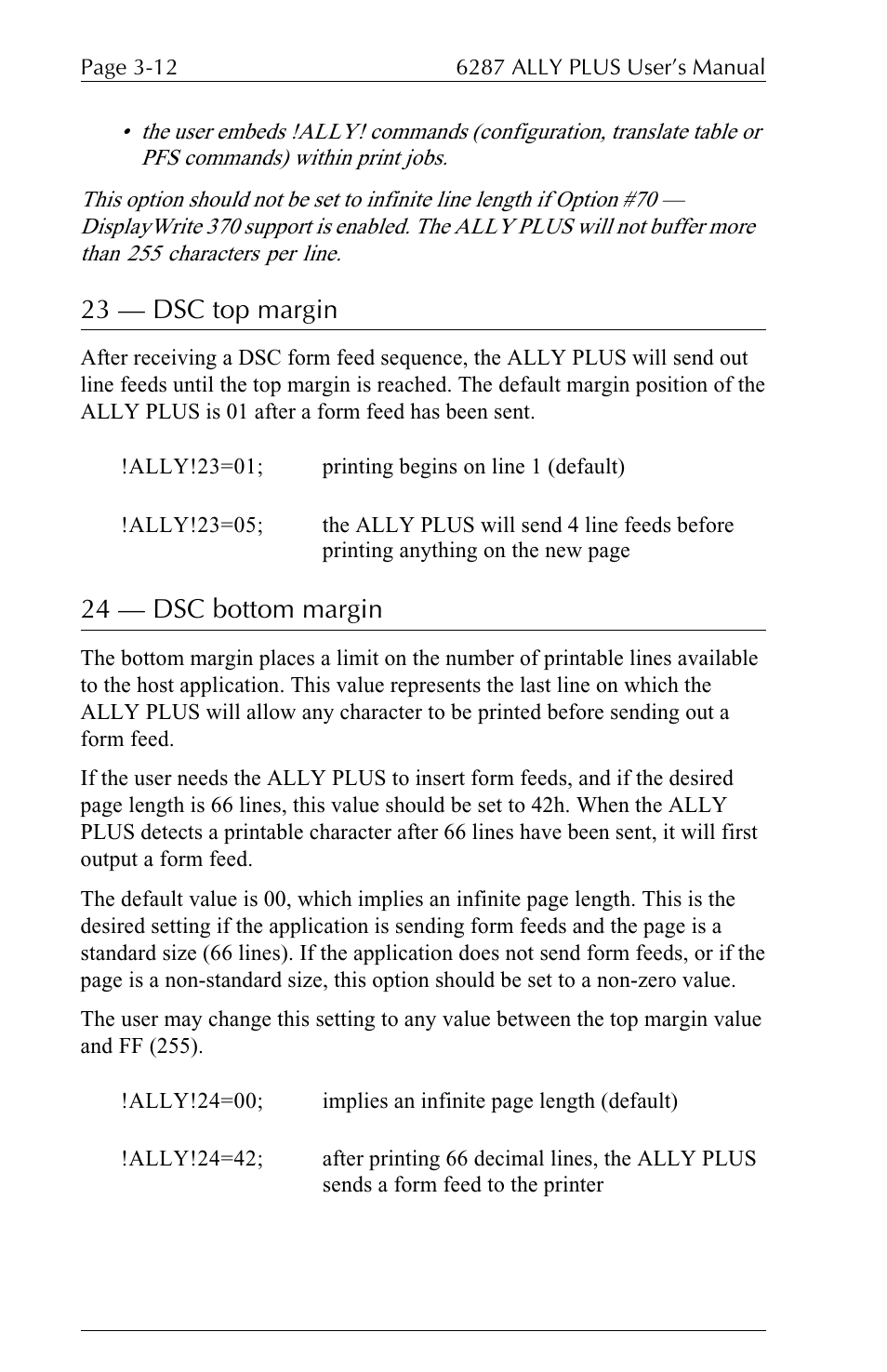 23 — dsc top margin, 24 — dsc bottom margin | Xerox ALLY PLUSTM 6287 User Manual | Page 52 / 186