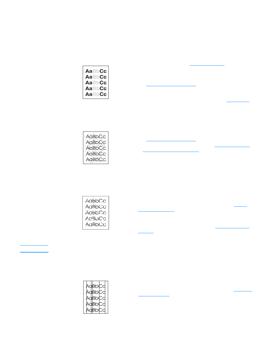 Improving print quality, Light print or faded, Toner specks | Dropouts, Vertical lines, Light print or faded toner specks dropouts | Xerox 1150 User Manual | Page 93 / 162