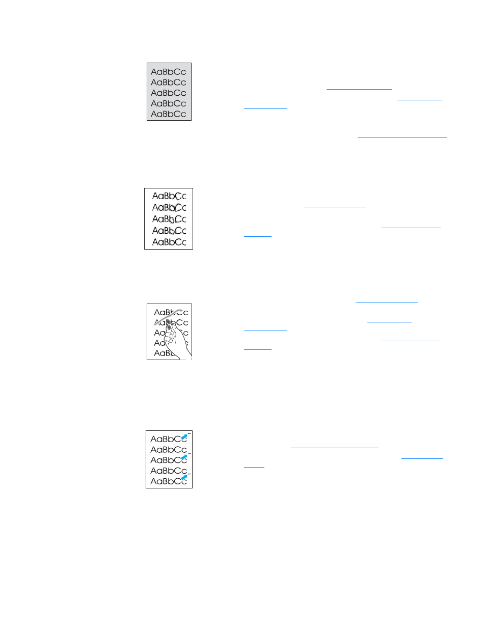 Gray background, Toner smear, Loose toner | Vertical repetitive defects | Xerox 1150 User Manual | Page 94 / 162