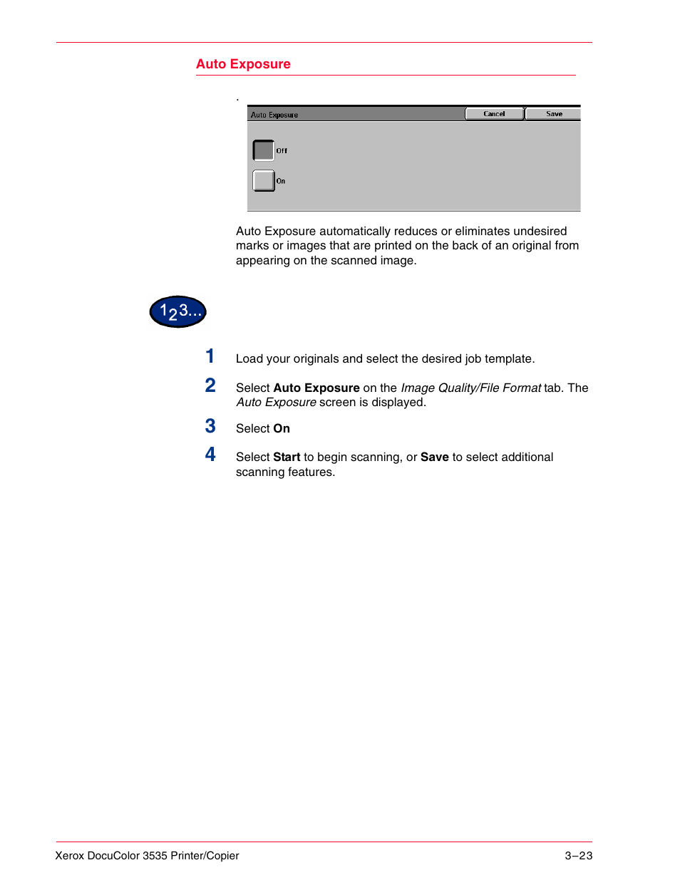 Auto exposure | Xerox 3535 User Manual | Page 135 / 268