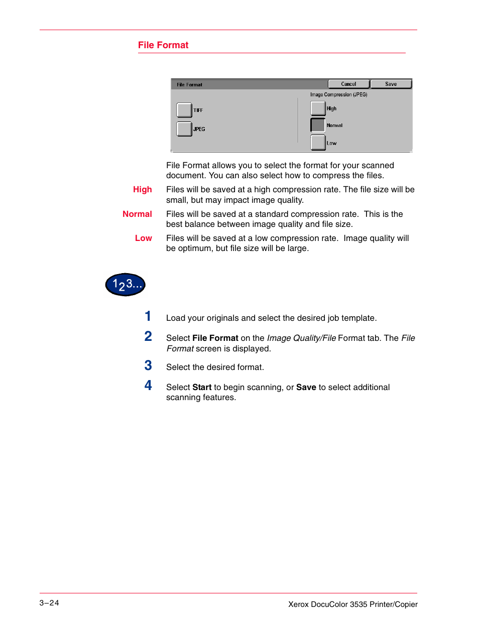 File format | Xerox 3535 User Manual | Page 136 / 268