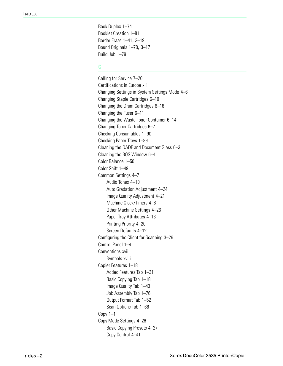 Xerox 3535 User Manual | Page 260 / 268