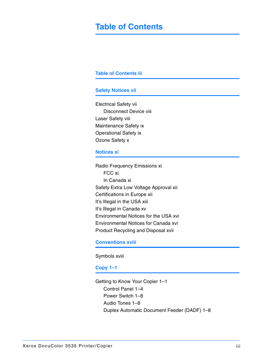 Xerox 3535 User Manual | Page 3 / 268