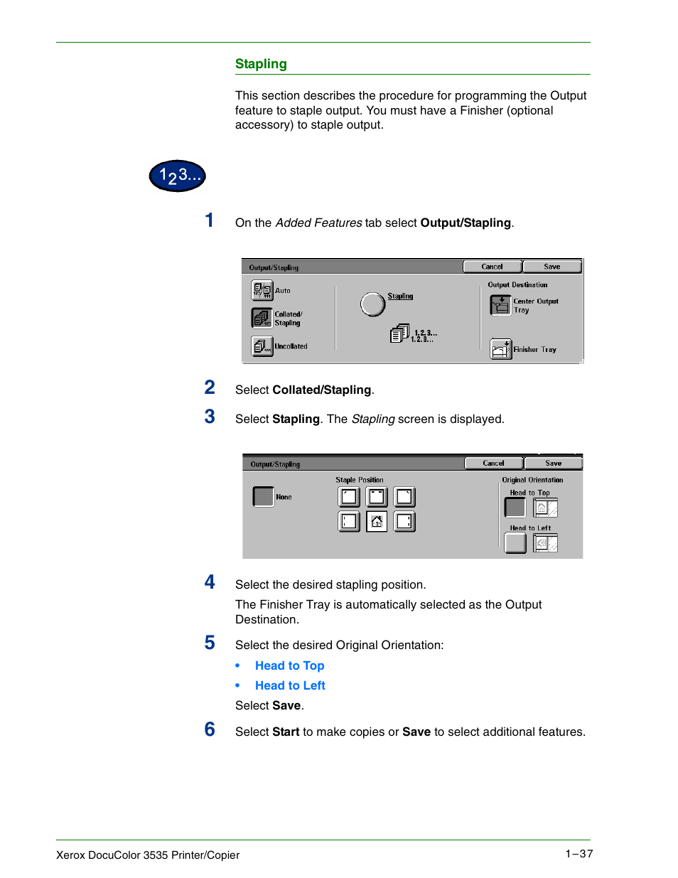 Stapling | Xerox 3535 User Manual | Page 55 / 268