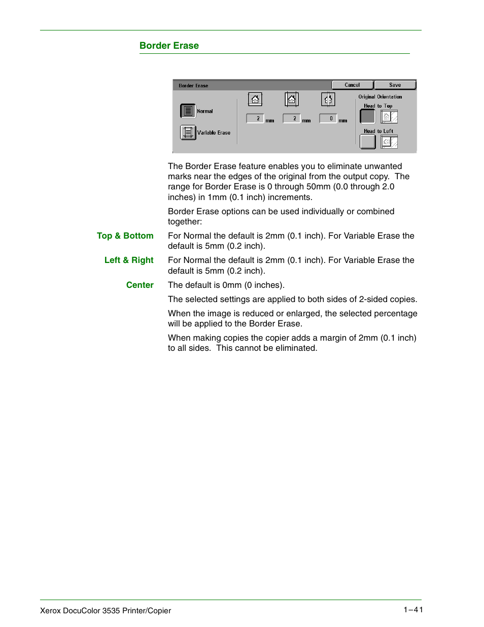 Border erase | Xerox 3535 User Manual | Page 59 / 268