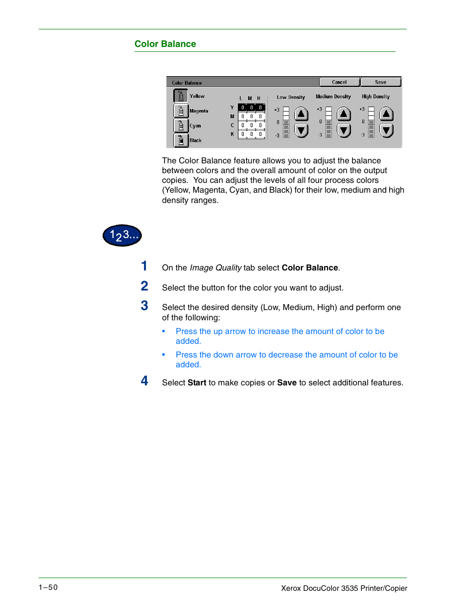 Color balance | Xerox 3535 User Manual | Page 68 / 268