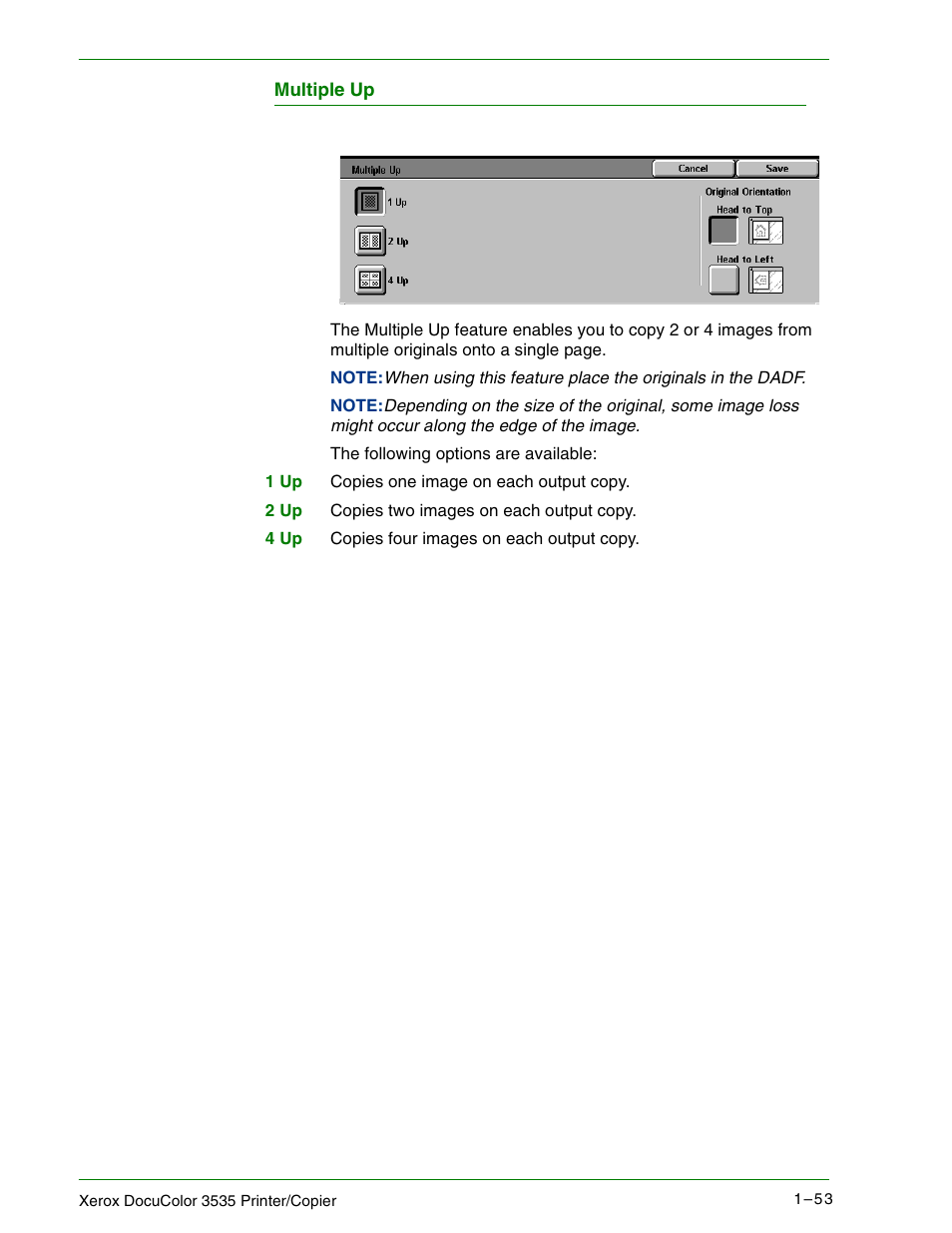 Multiple up | Xerox 3535 User Manual | Page 71 / 268